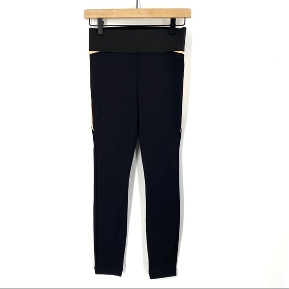 NEW Koral Cream Color Block Elastic Waist Leggings - Picture 1 of 4